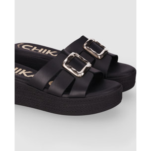 Sandalias de Piel - Negro - Tacón: 5 cm