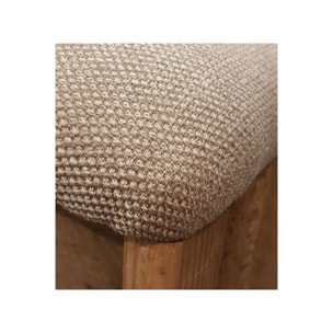 Tabouret trapèze en bois de pin recyclé & tissu beige - ORIGIN