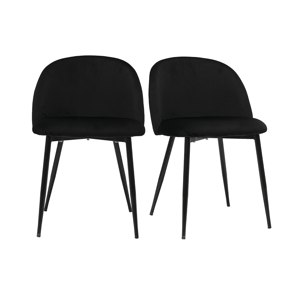 Chaises design noires en tissu velours et métal (lot de 2) CELESTE