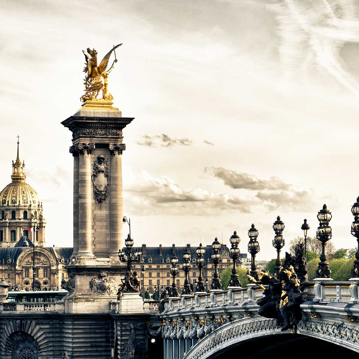 Tableau paris pont alexandre iii Toile imprimée