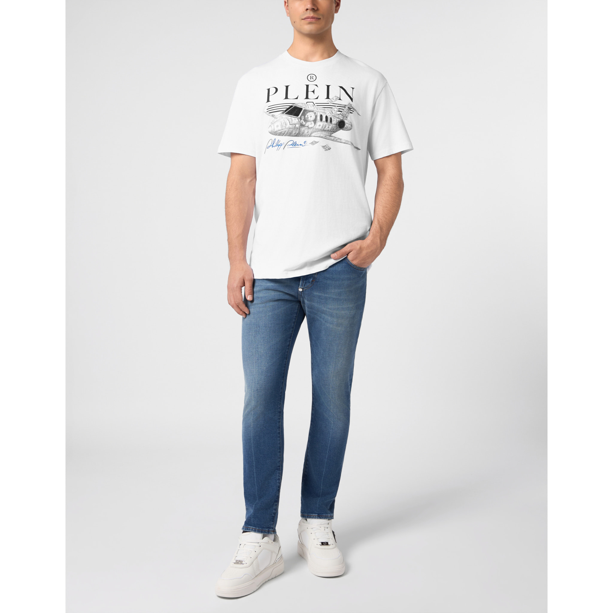 PHILIPP PLEIN Camiseta de cuello redondo y manga corta TEDDY