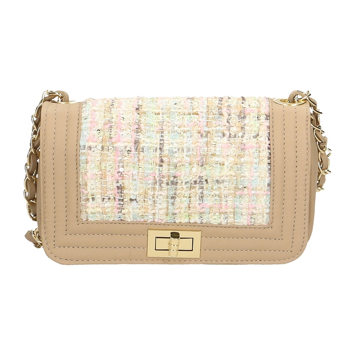 Borsa a tracolla donna - Modello Florelle - Vera pelle - 20.0 x 13.0 x 8.0 cm