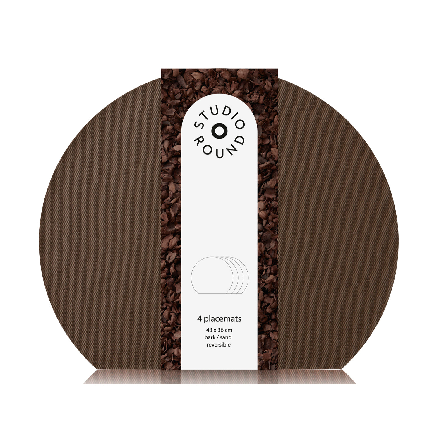 Set de 4 sets de table 43 x 36 cm Bark/Sand