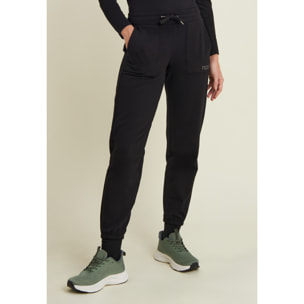 Pantaloni con fondo elasticizzato e tasche applicate