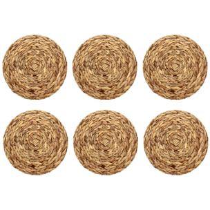 Lot de 6 sets de table rond en jacinthe d'eau JAVA