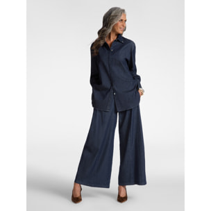 Elena Mirò - Camicia in chambray - Blu