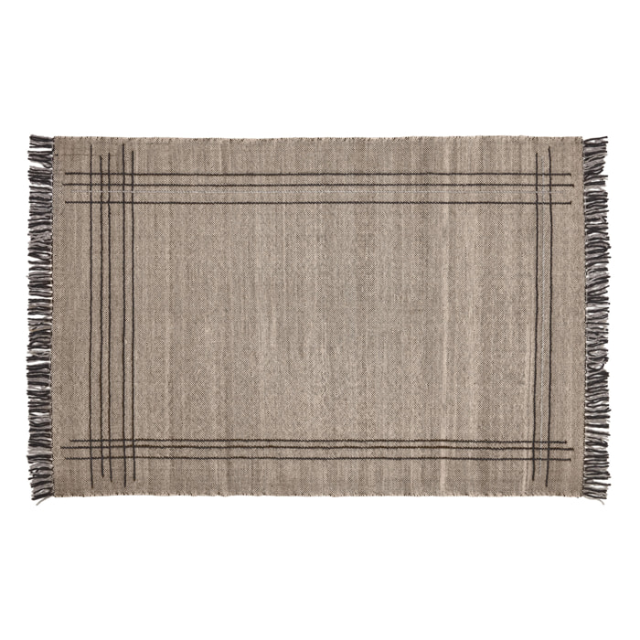 Kave Home - Tappeto Eneo con frange beige e marron 160 x 230 cm