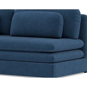 Ysal - canapé 3 places convertible déplimousse en velours texturé - Bleu marine