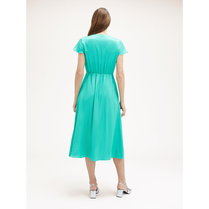 Motivi - Vestido midi de raso - Verde claro