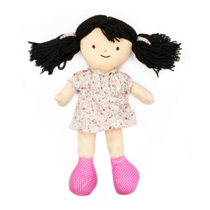 PELUCHE TÉRMICO: MUÑECA MORENA CON VESTIDO