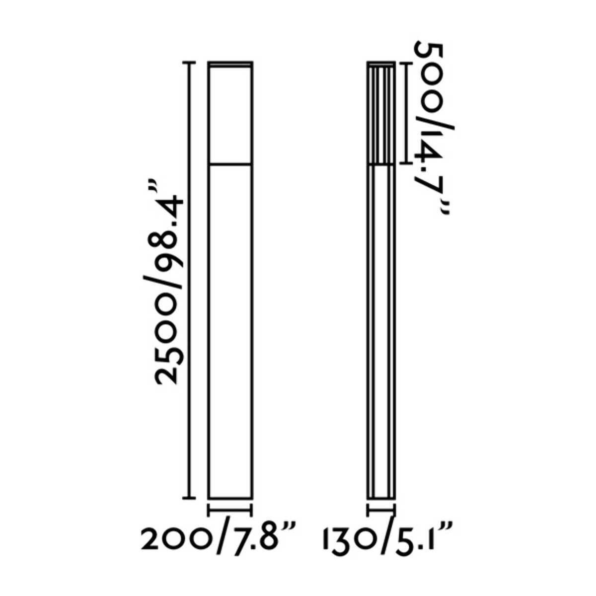 DATNA 2500 Lampione grigio scuro