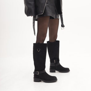 STIVALE BIKER CINTURINO NERO