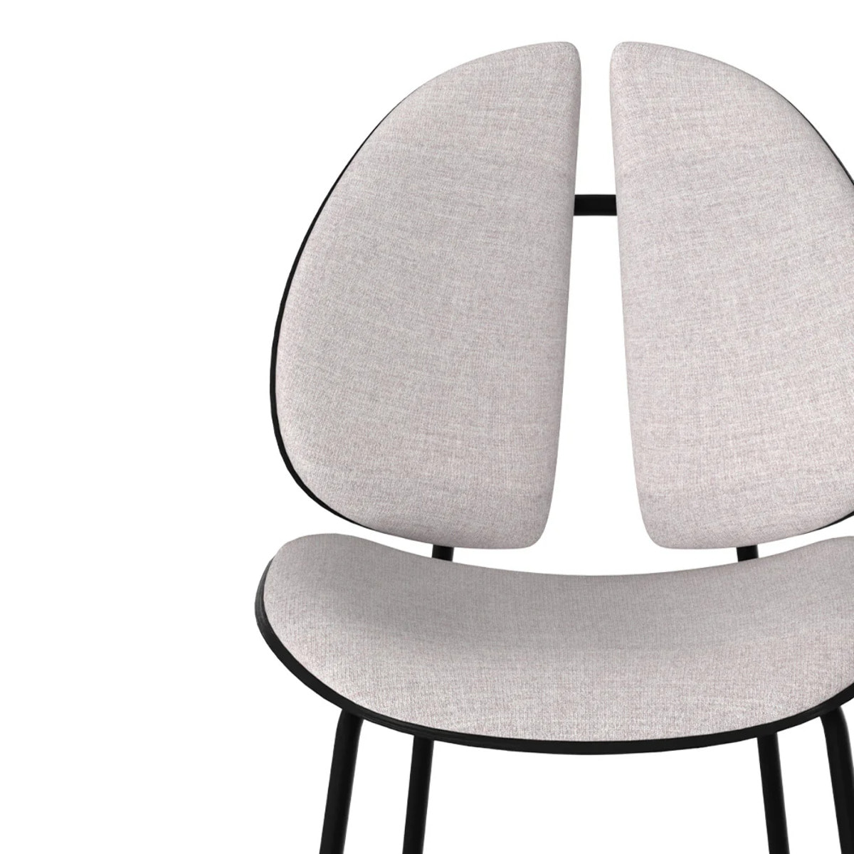 Chaise en tissu gris et bois noir - Coccinelle