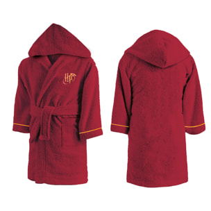 Peignoir enfant à capuche brodé 100% coton, HARRY POTTER RED