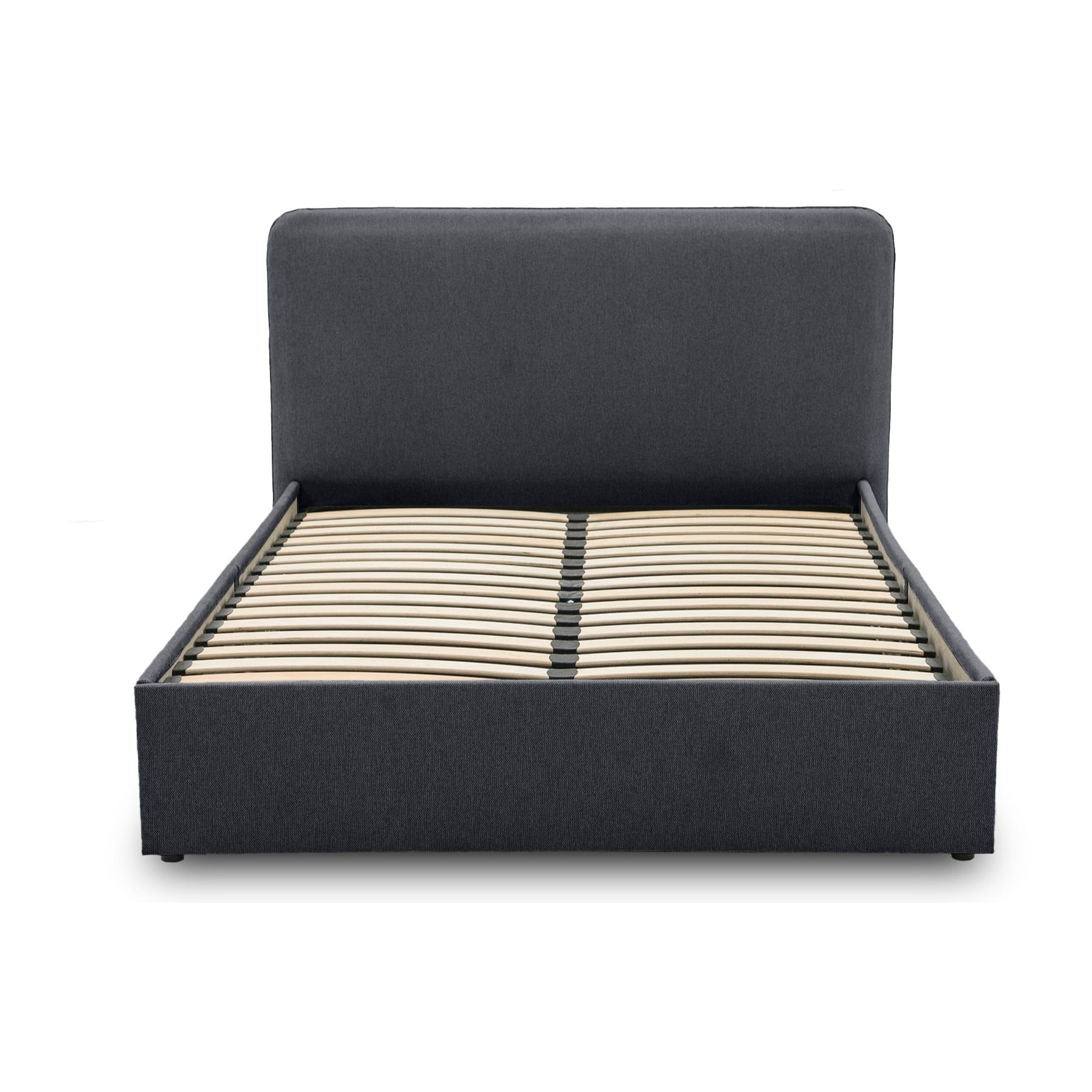 Goyave - lit coffre - 140x190 - en tissu - sommier inclus - Gris Anthracite