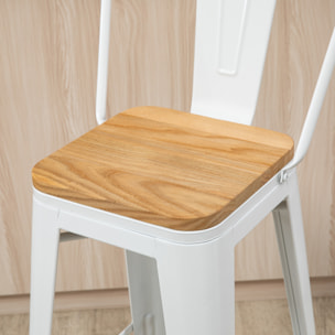 Lot de 4 tabourets de bar – Style industriel – Empilables