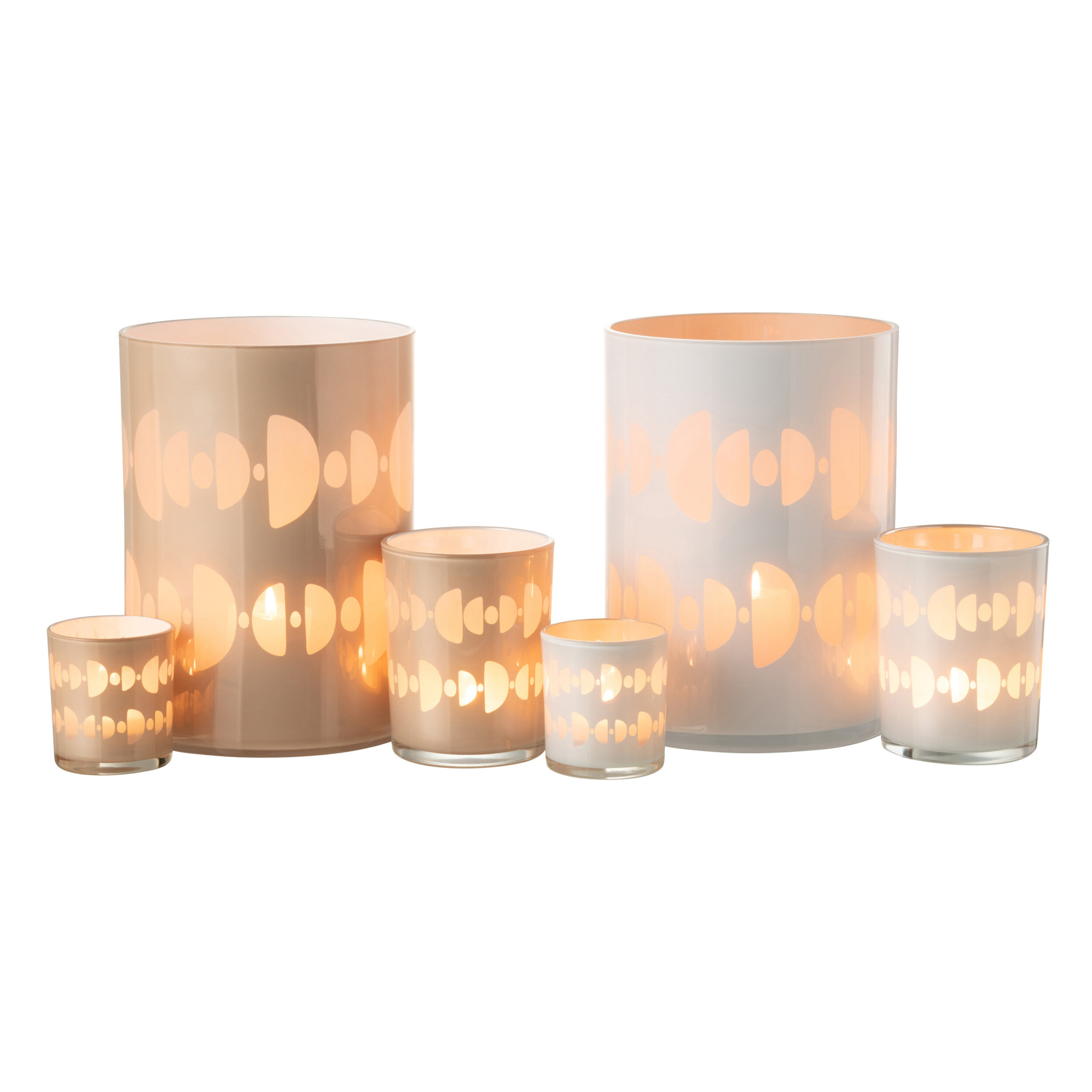 J-Line photophore Demi Lune - verre - mix - large - 2 pcs