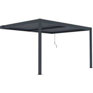 Pergola adossée en aluminium "Windsor" - Gris anthracite - 3 x 4 m