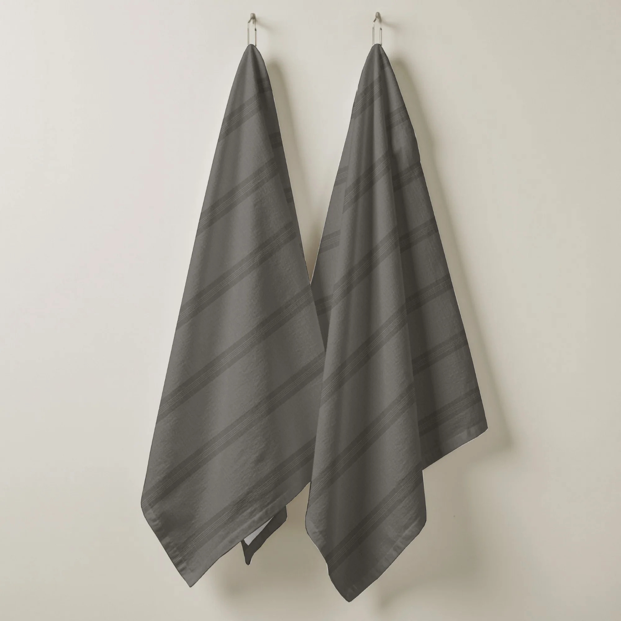 Lot de 2 torchons de cuisine 100% coton Nua Marron foncÃ©