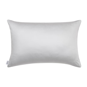 Housse de coussin imprimée en lin et  soie, LIN & SOIE, Gris Argent