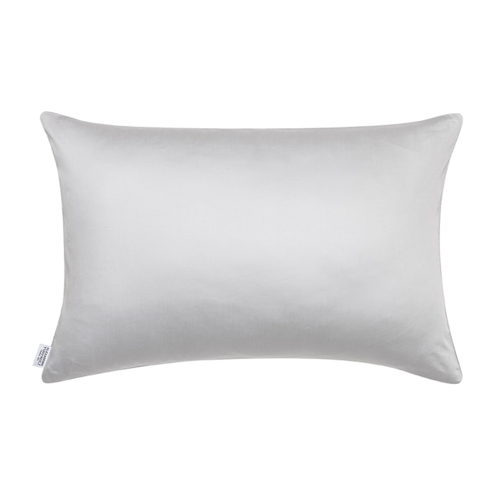 Housse de coussin imprimée en lin et  soie, LIN & SOIE, Gris Argent