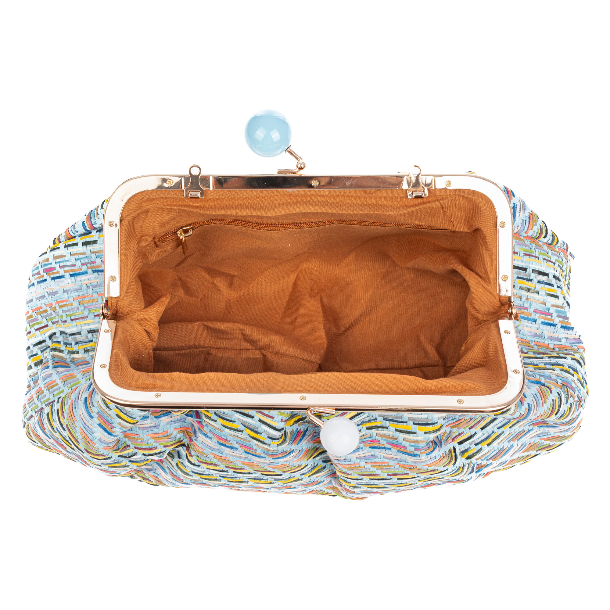 Boesio Bolso bandolera Mujer. Fabricado en rafia sintética entrelazada.