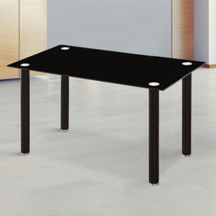 Mesa de comedor Ake Cristal negro - Cromo