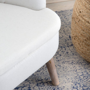 Fauteuil Naivi -tissu et bois-couleur beige 60 x 77 x 62 cm