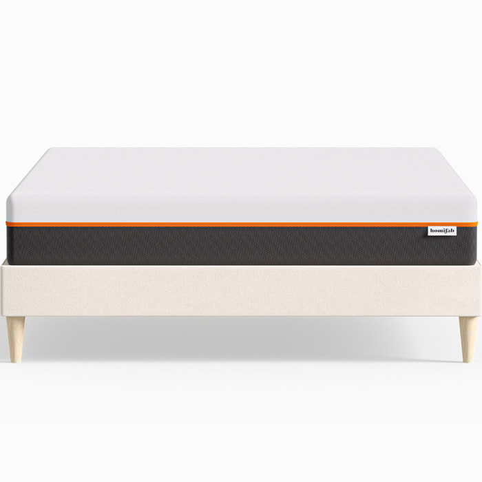 Lit en velours + Matelas mousse gel mémoire de forme - DINA & DUAL CONFORT