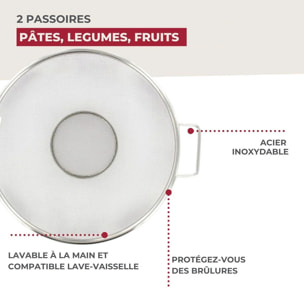 Set de 2 passoires inox 20 cm et 26 cm Fackelmann