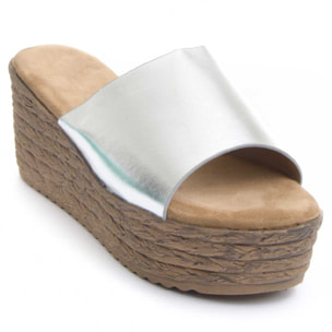 Sandalias de Cuña - Plateado - Altura: 8 cm