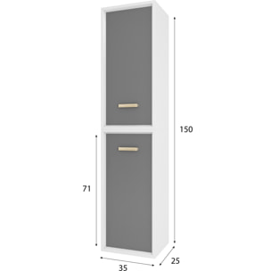 COLONNE DE SALLE DE BAIN SCANDINAVE BLANC A SUSPENDRE - H150xP25xL35cm - NORDIK ASKA
