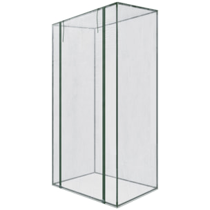 Serra Per Orto Giardino Terrazzo Balcone Senza Ripiani Struttura Metallo Verniciato Telo Trasparente PVC Con Porta Avvolgibile Apertura 95x70x190 Cm