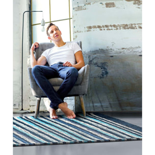 Tappeto Cucina Bagno Righe Blu