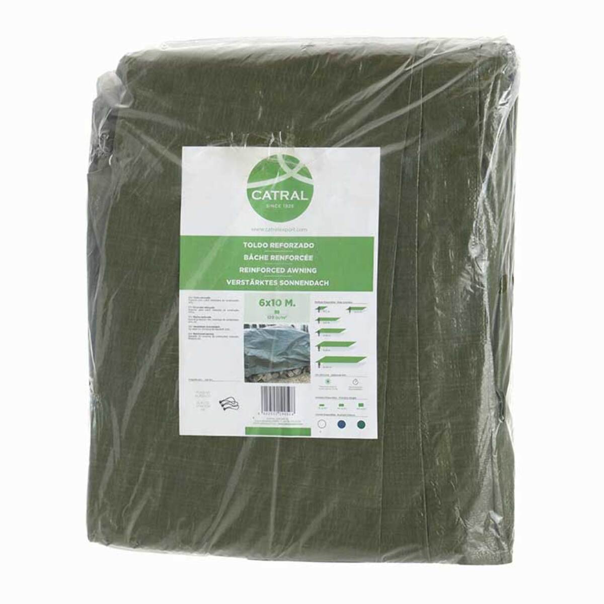 Toldo Reforzado Polietileno Verde 120 Gr
