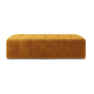 Pouf "Marcel" en velours jaune