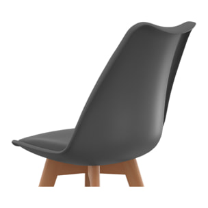 Chaises Nordia pieds bois de hêtre - Mix color - Gris, gris clair, bleu, blanc