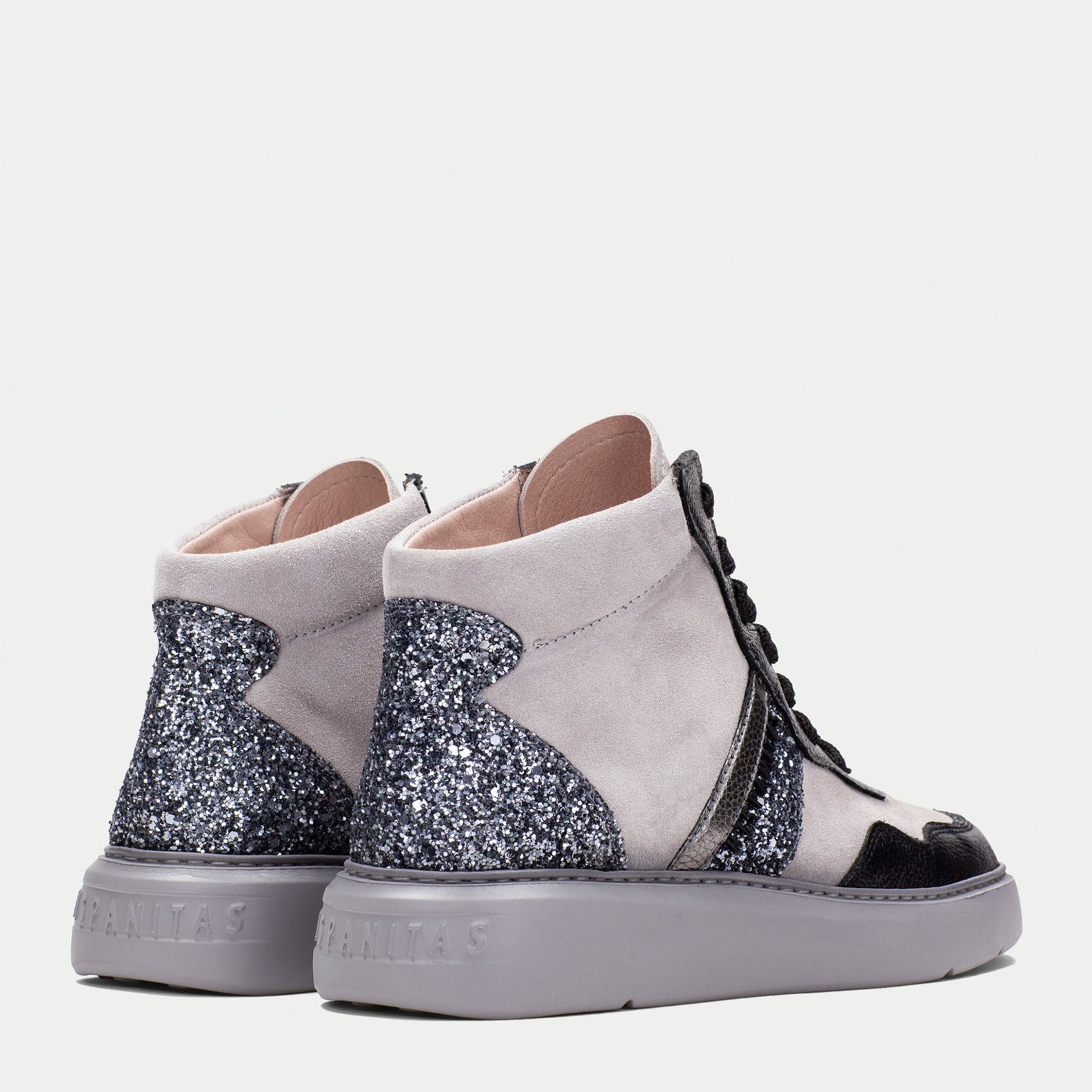 Deportivo Oceania Negro gris glitter 3,5 cm