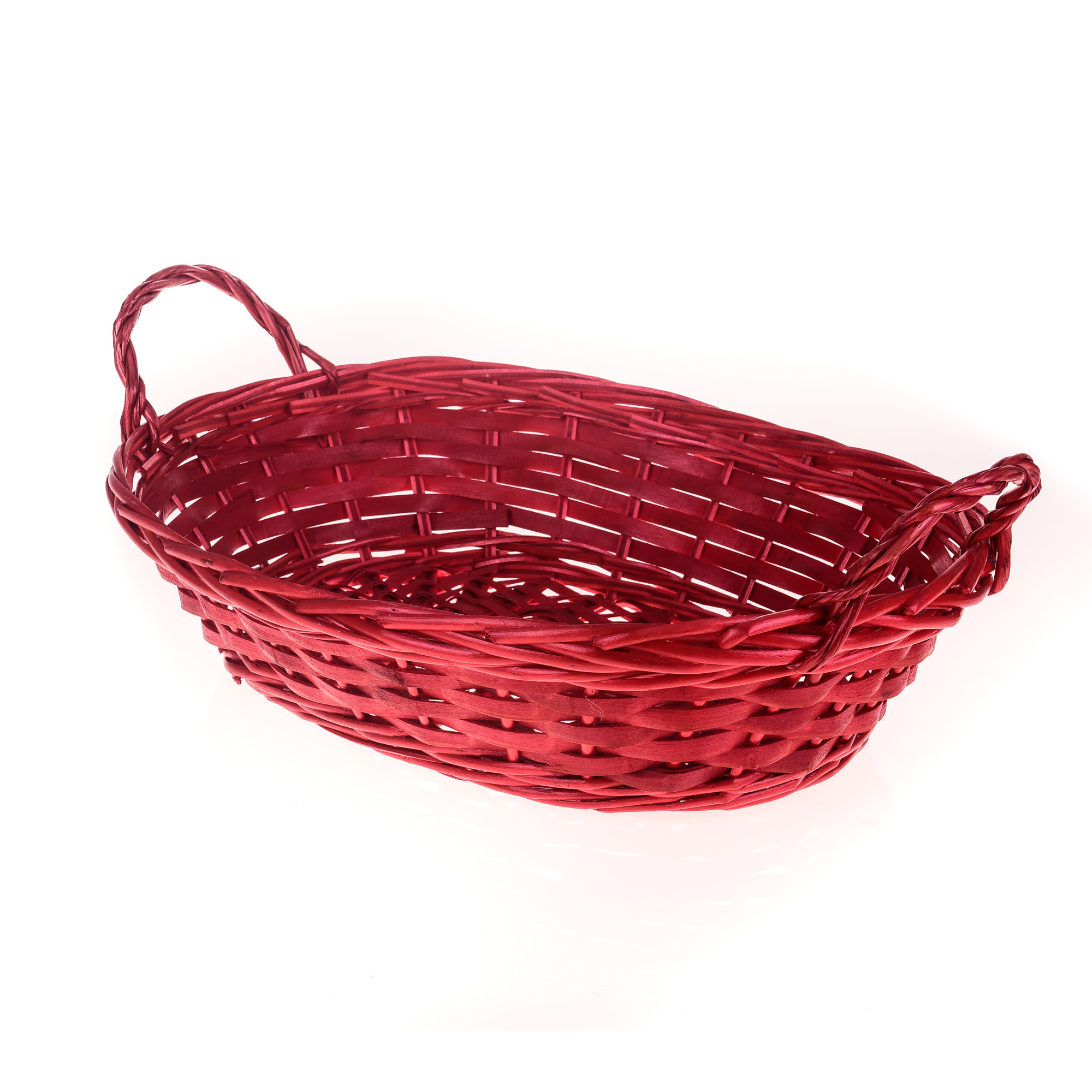 Cesto Ovale 40X30X12 Cm - Pezzi 3 - 40X12X30cm - Colore: Rosso - Bianchi Dino - Articoli Natalizi