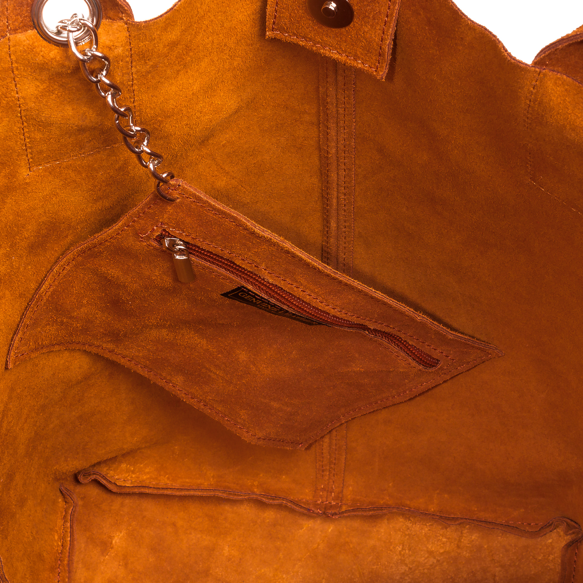 Chiusi Bolso Shopper Mujer.Piel auténtica Gamuza