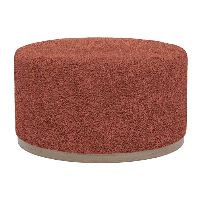 Grand pouf rond ottoman en bouclette