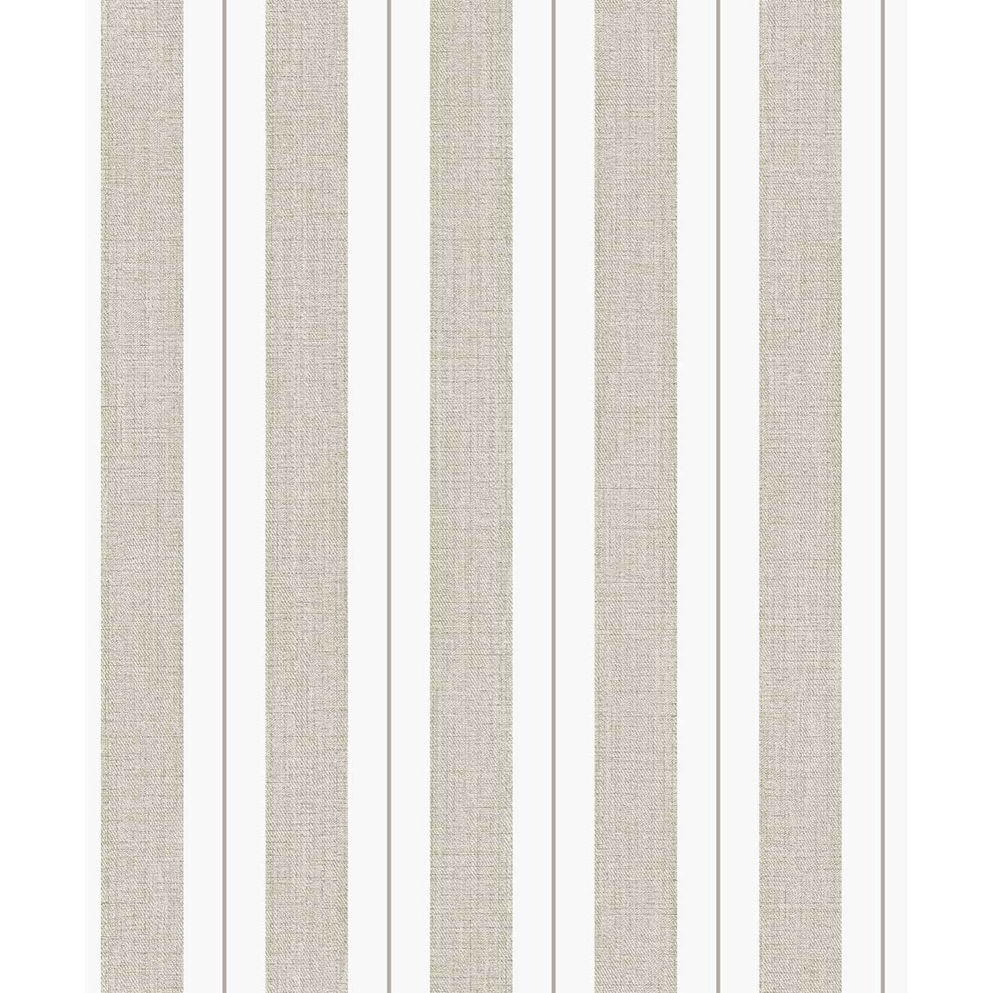 Papier peint rayures tissé lin naturel filet or