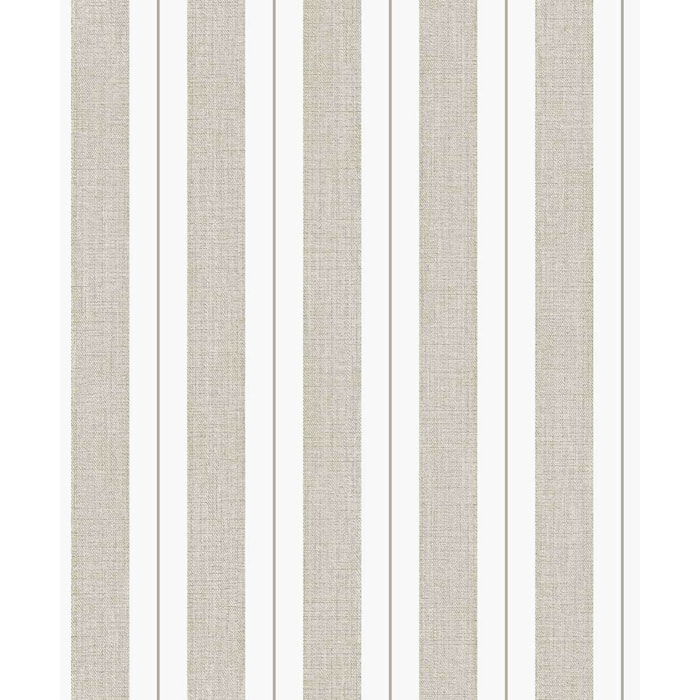 Papier peint rayures tissé lin naturel filet or