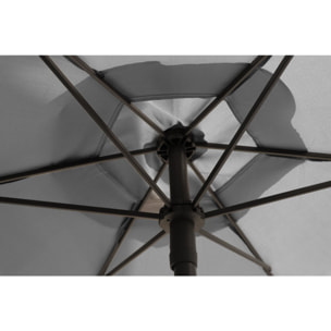 Table et chaises de jardin avec parasol en métal "Convivia" - 4 places - Gris clair