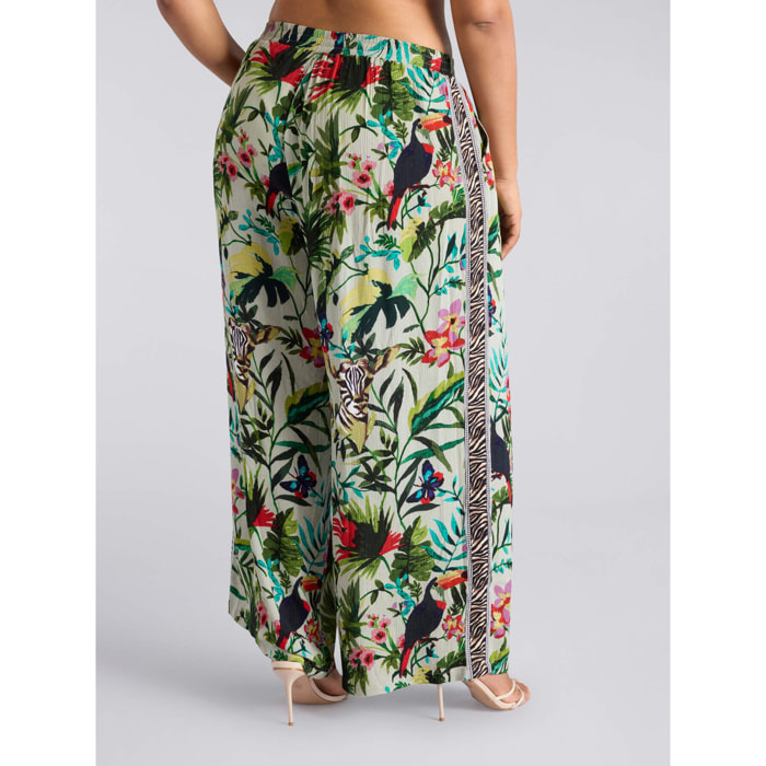 Fiorella Rubino - Pantalón estampado tropical - Verde