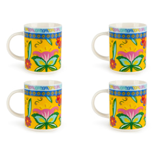 Set 4 Mug Excelsa – Gipsy Soul, New Bone China Multicolore