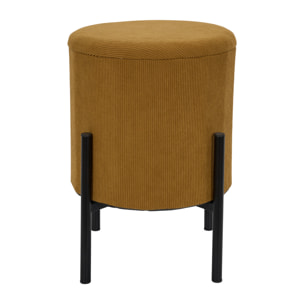 Lot de 4 Poufs - HOME DECO FACTORY - Jules - Rangement - Côtelé - Jaune