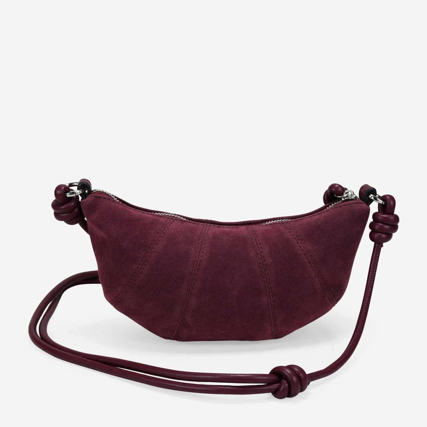 Bolso bandolera burdeos pequeño con cremallera