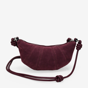 Bolso bandolera burdeos pequeño con cremallera