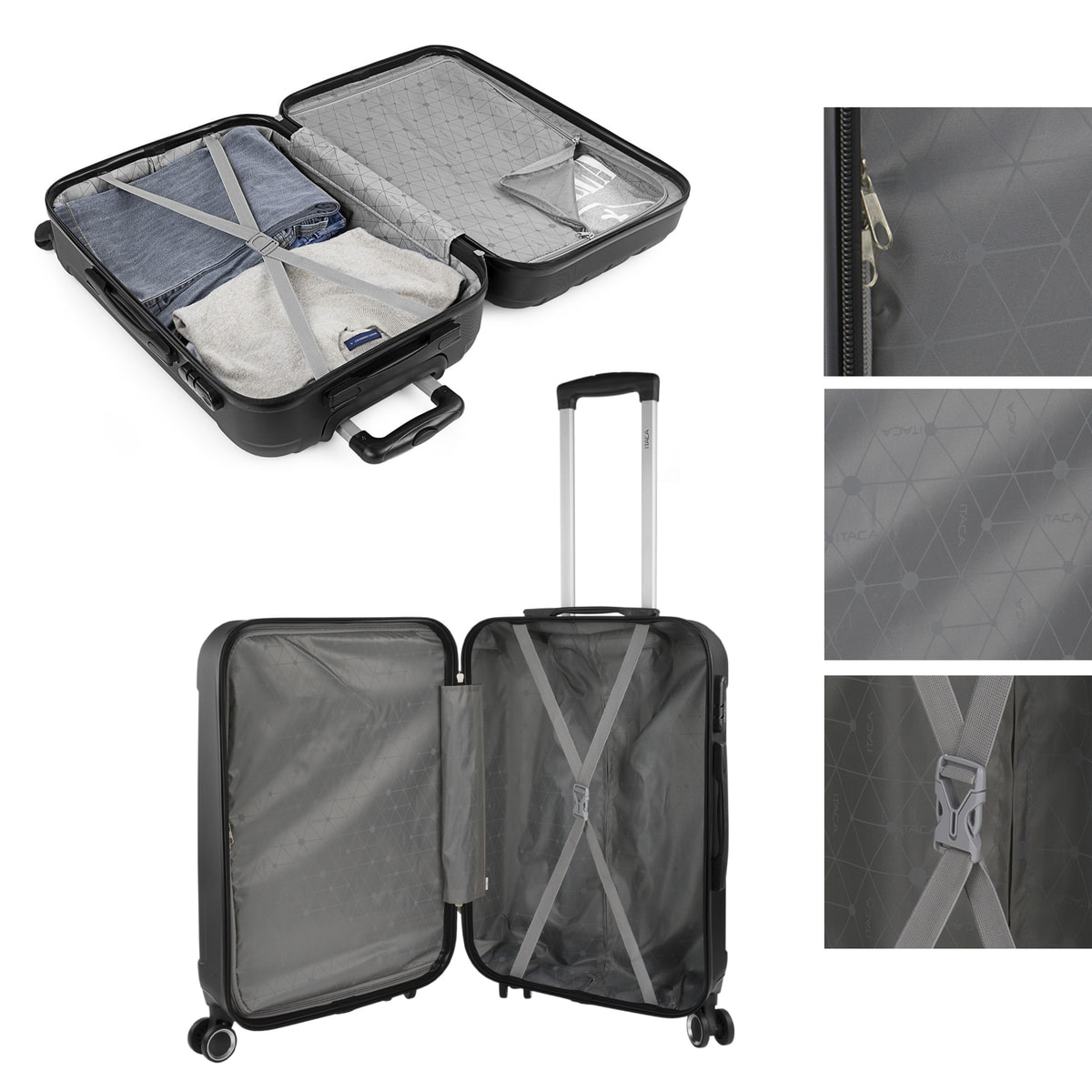 Maleta Itaca Havel Set De 3 Unidades Negro